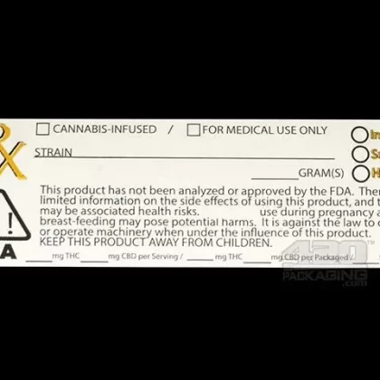 California Rx Warning Labels 1000/Roll - Vape Store