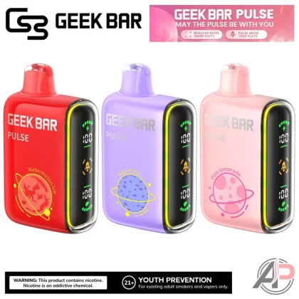 Geek Bar Pulse 15000 Puffs Vape - Banana Ice (Thermal Edition), Berry Bliss (D5DB72)