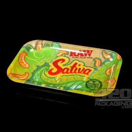 RAW | Strains Sativa Rolling Tray | 7in x 11in – Small – Metal