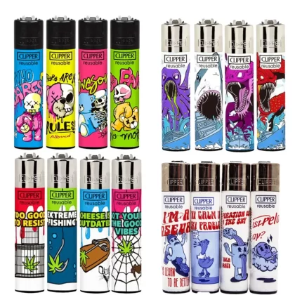CLIPPER Lighters Printed Various Designs Box Of 48 - Animal Robots