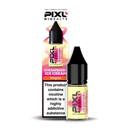 Strawberry Ice Cream PIXL Nic Salt E-Liquid – 10mg & 20mg | 10ml Bottle | 5 or 10 Pack Options