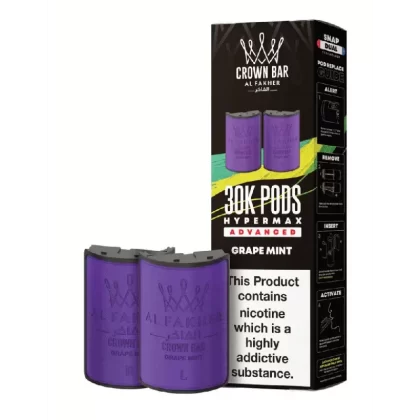 Al Fakher 30k Hypermax Prefilled Pods Grape Mint - Strength#20mg (51ECF2)