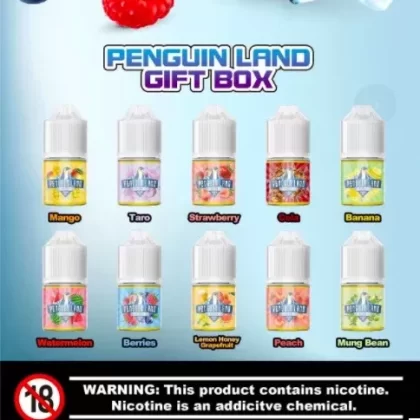 Original Penguin Land Full Flavor Nicotine Salt Vape E-Juice Set Gift Box ( Limited Edition) 5ml 30mg 10 Bottles ( )