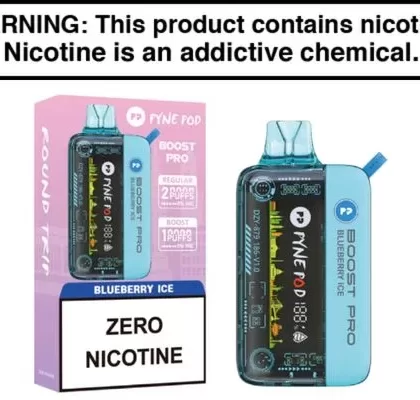 PYNE POD BOOST PRO 20K ZERO NIC DISPOSABLE VAPE – 20,000 PUFFS - Blueberry Ice Cream, Blue Razz