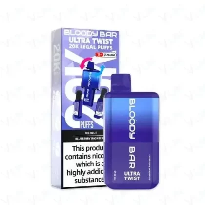 Bloody Bar 20K Ultra Twist – Mr Blue & Blueberry Raspberry – 3 for £25!