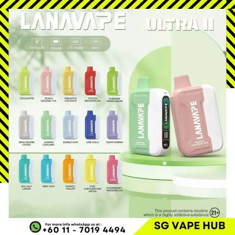 LANA ULTRA II 16,000 Puffs - Starter Kit (Battery + Cartridge) / Grape Blackcurrant - Image 2