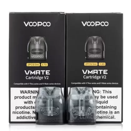 VOOPOO VTHRU PRO UPGRADED REPLACEMENT PODS - 0.7ohm Mesh Coil Pod, 1.2ohm Spiral Coil Pod; 1 PCS, Pack Of 2