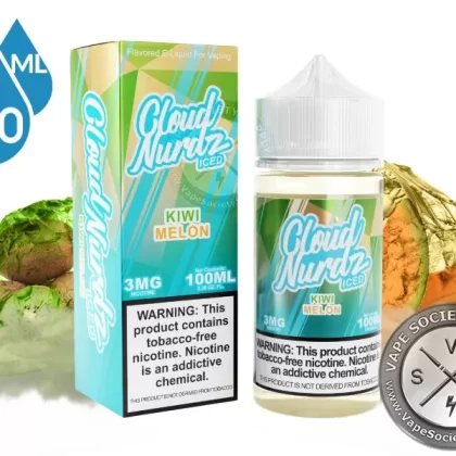Kiwi Melon Iced by Cloud Nurdz 100ml - Vape Product, Vape Product (F9E512)