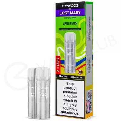 Apple Peach Hawcos x Lost Mary Crystal Pro Prefilled Pods - Ecigpremium