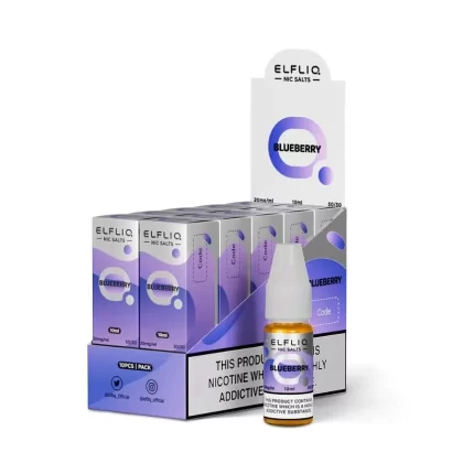 ElfLiq 10 Bottle Pack Blueberry E Liquid - Elf Bar ElfLiq Blueberry E Liquid 10ml (Nicotine Strength)#20mg>10mg>5mg