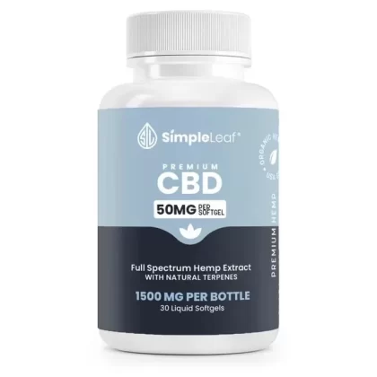Simple Leaf Full Spectrum CBD Softgels – 1500mg - Ejuicewarehouse