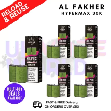 Blue Razz Lemonade AL Fakher 30K Box Of 5 Replacement Pods