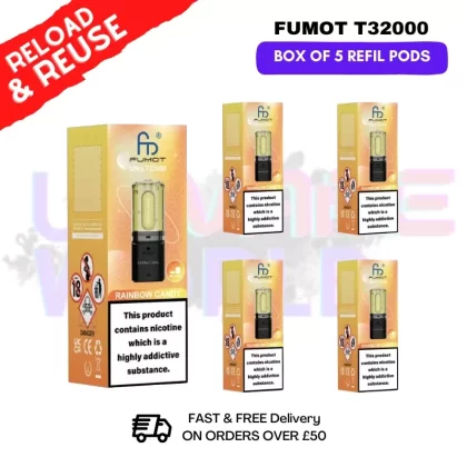 Rainbow Candy Fumot T32000 REPLACEMENT PODS – BOX OF 5