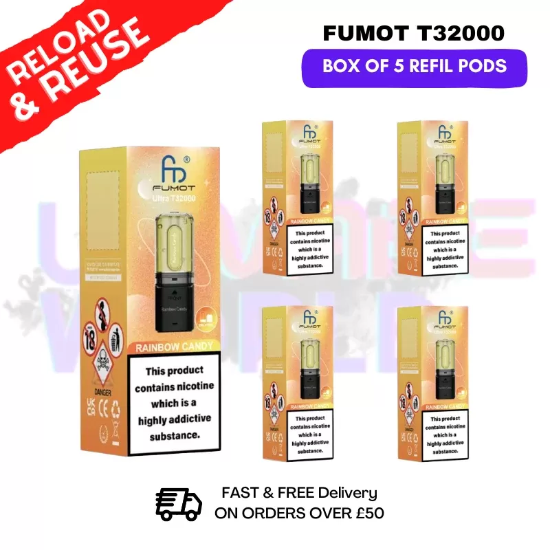 Rainbow Candy Fumot T32000 REPLACEMENT PODS – BOX OF 5