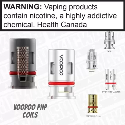 VooPoo PnP Coils - Resistance#0.6ohm PnP-VM4 (nicotine≤25mg) (20-28W)>0.3ohm PnP-VM1 (nicotine≤10mg) 32-40W>VM50.2OHM pure e-liquid(nicotine≤10mg) (40-60W)>VM6 0.15OHM pure e-liquid(nicotine