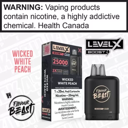 Wicked White Peach Flavour Beast LEVEL X BOOST POD