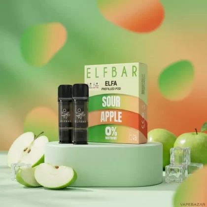 ELFBAR ELFA Pods Sour Apple 0mg – 2er Pack