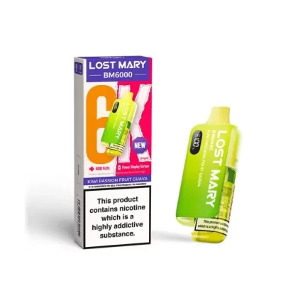 Kiwi Passion Fruit Guava Lost Mary BM6000 Big Puff – 6000 Puffs (5 or 10 Packs)