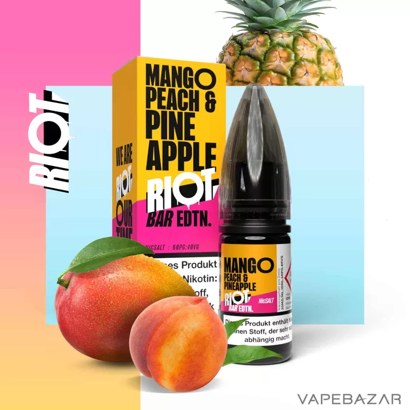 Riot Salt Bar Liquid – Mango Peach Pineapple - Vapebazar