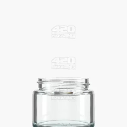 POLLEN GEAR | Flush V2 Rounded Base Clear Glass Jars | 48mm – 2oz – 120 Count