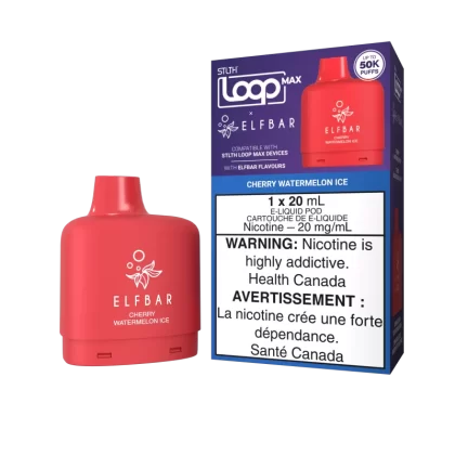STLTH LOOP MAX X ELFBAR Pod Pack - Cherry Watermelon Ice - 20 mg/mL (wholeseller) - Excise ON, 20 mg/mL - ON