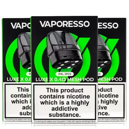 Luxe X Replacement 2ml Pods 2 Pack By Vaporesso - Resistance#0.4 Ohm>0.8 Ohm>0.6 Ohm>0.3ohm (60F547)