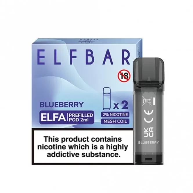 Elf Bar Elfa Blueberry Nic Salt E Liquid Pods – Elfa Series (2 x 2ml)