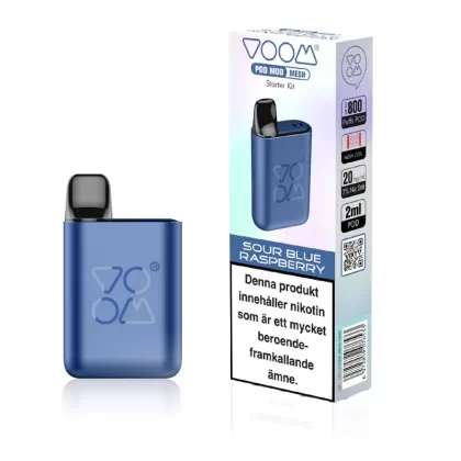 Voom Pod Mod Starter Kit – Sour Blue Raspberry Ink. – Pod System - VOOM / Yes / 20mg / 800