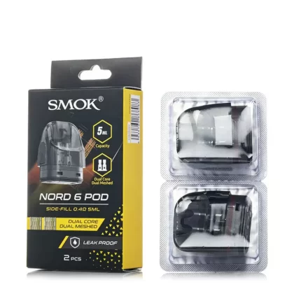 SMOK Nord 6 Pods - No Coil, 0.4 Ohm Dual Mesh