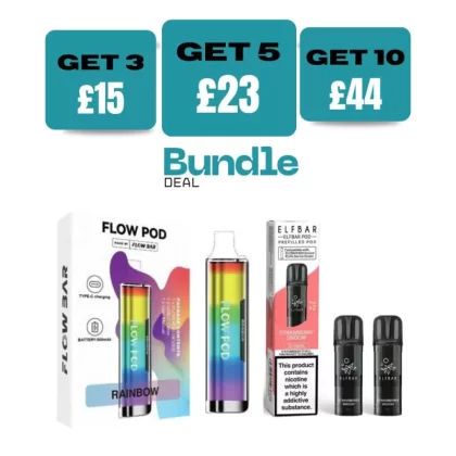 Flow Pod CP600 Pod Kit + Elf Bar 600 Prefilled Pods (Bundle) - Aurora Purple / Watermelon