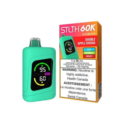 STLTH 60K bouffées – Vape jetable rechargeable chicha double pomme 20Mg
