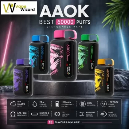 AAOK 60k Puffs Disposable Vape in the UAE - AKBULL, Blue Razz