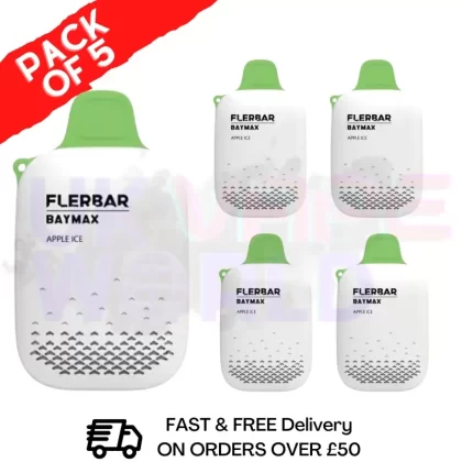 APPLE ICE – FlerBar Baymax 3500 Puff Bar Pack Of 5 Vape Pen