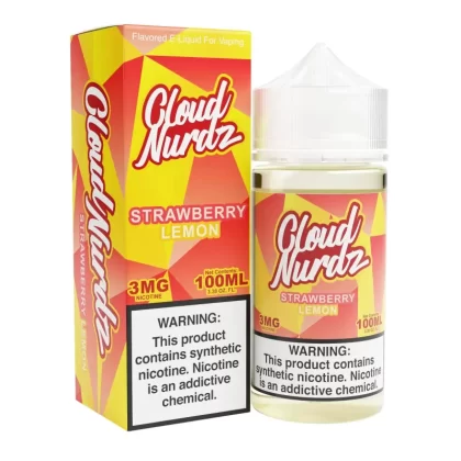 Cloud Nurdz Strawberry Lemon 100ml Synthetic Nic Vape Juice - Eightvape