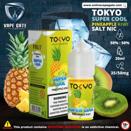 Tokyo Super Cool Pineapple Kiwi Saltnic 30ml - 30 mg - 30 ml