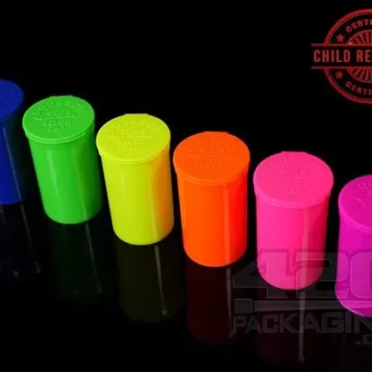 Squeezetops® PST19 Fluorescent Mix Child Resistant Containers 900/Box