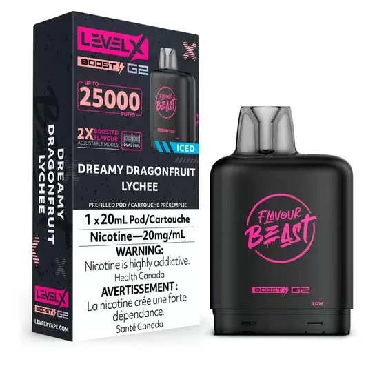 Flavour Beast Level X Vape Pod – 25K – Dreamy Dragonfruit Lychee