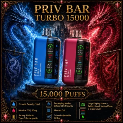PRIV Bar Turbo 15000 - Rainbow Road (WHT Series)