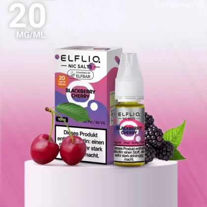Elfliq Nikotinsalz Liquid – Blackberry Cherry 20mg/ml Nikotin - ELFLIQ by elfbar / Glycerin, Propylenglykol, Aroma, Nikotinsalz, Ethylbutyrat / Kirsche / Brombeere / 20mg/ml