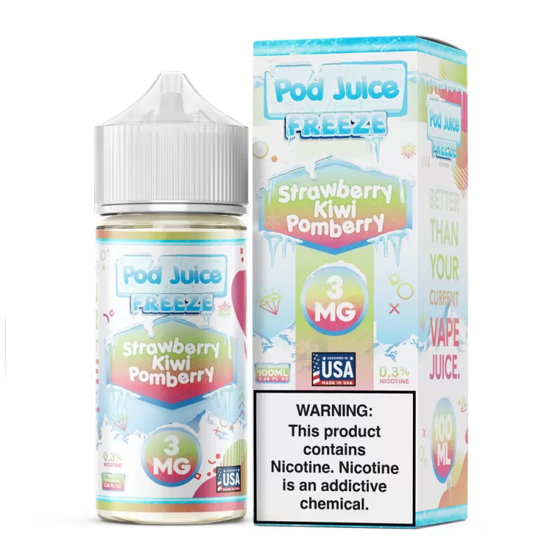 Pod Juice FREEZE - Strawberry Kiwi Pomberry - 100ML E-Liquid - 6MG