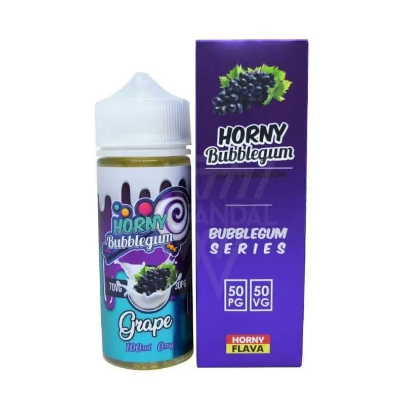 Horny Grape Bubblegum 100ml E Liquid by Horny Flava - 6 mg / 100 ml - Image 2