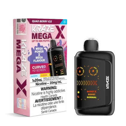 Kraze Mega X 48K – Quad Berry Ice Disposable Vape - Vape Product, 20MG (ONT-TAX) (2FED81)