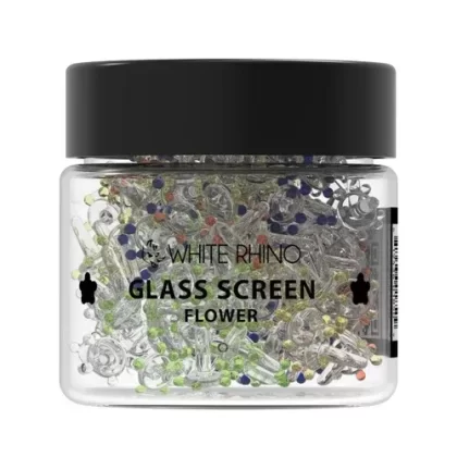White Rhino Glass Screen Flower (400 Count Jar) - Eliquidsupply