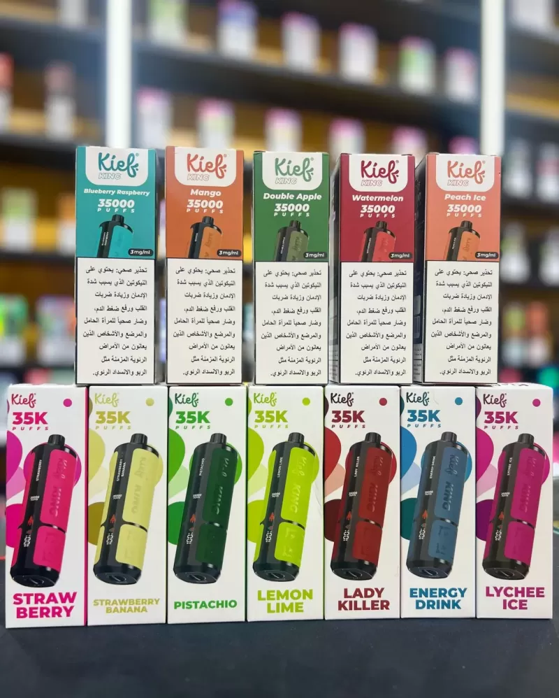 Kief King 35000 Puffs 3mg Nicotine Triple Mesh Coil Disposable Vape in Dubai - Blueberry Raspberry, Double Apple - Image 3