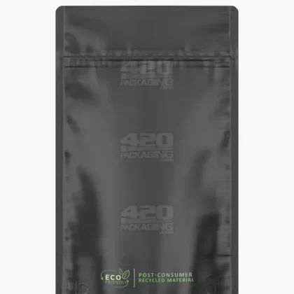 Tamper Evident | Matte Black PCR Mylar Bags (No Tear Notch) | 5in x 8.1in – 14g – 1000 Count
