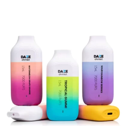 7 Daze OHMLET 7000 Disposable - 7000 Puffs; Blueberry Cake, Blueberry Peach (5C8CA3) (5C8CA3)