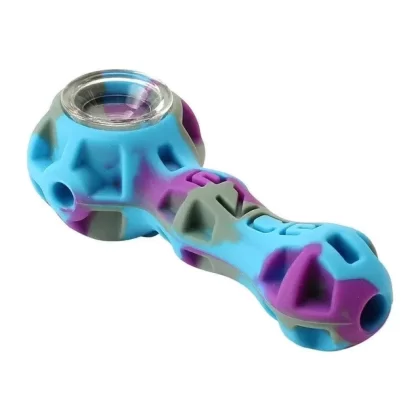 Eyce Silicone Spoon Pipe - Color#Avalanche>Bangin>Black>Blue Marble>Coral Reef>Cotton Candy>Creature Green>Deep Blue>Desert>Everglade>Flower Purple>Fuego>Jungle>Mermaid Purple>Planet>Rasta>S (D2D217)