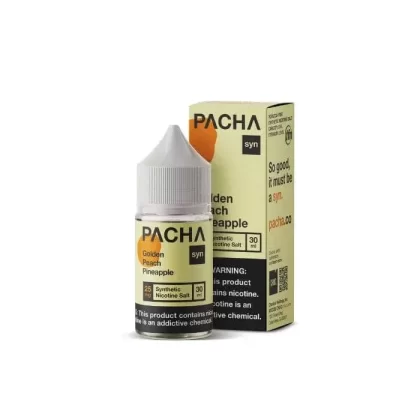 Golden Peach Pineapple Nicotine Salt by Pacha Syn - Size#30ml~Nicotine#25MG>50MG