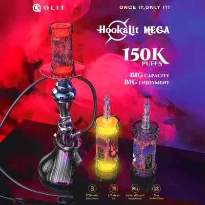 OLIT HookaLit MEGA 150K Puff Disposable E-Hookah - 150,000 Puffs - Lucid Dream