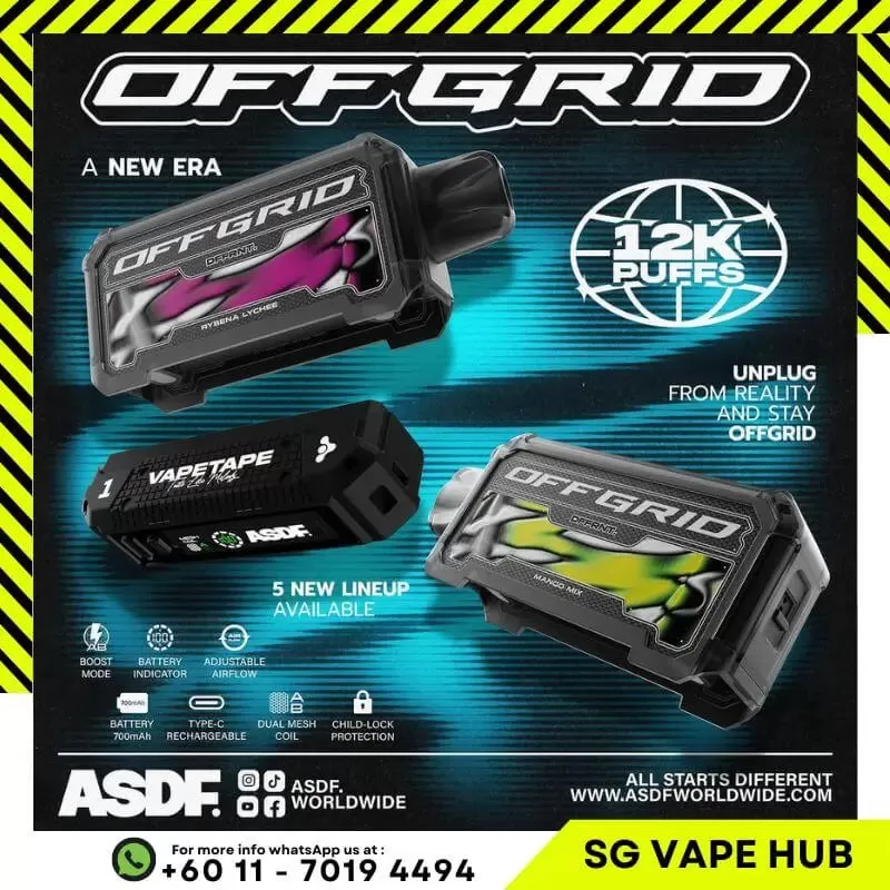 VAPETAPE OFFGRID 12000 Puffs - Starter Kit (Kit + Cartridge) / Apple Lychee - Image 2